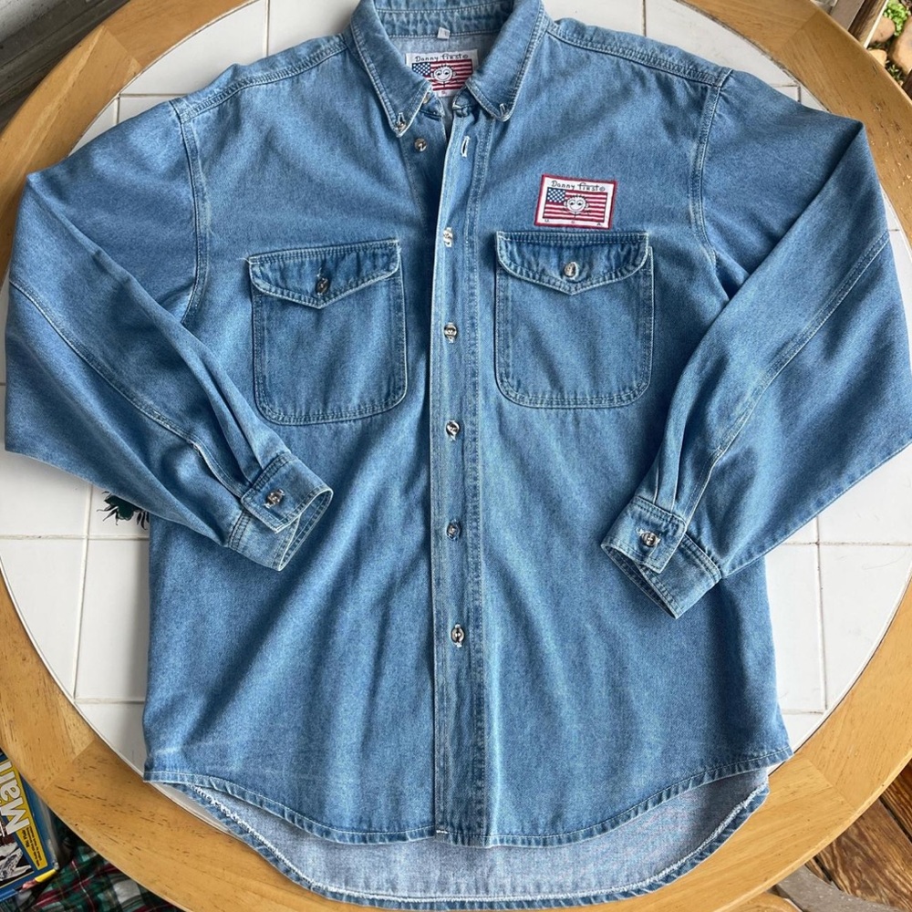 Vintage 90s Designer Danny First Denim LS Shirt XL